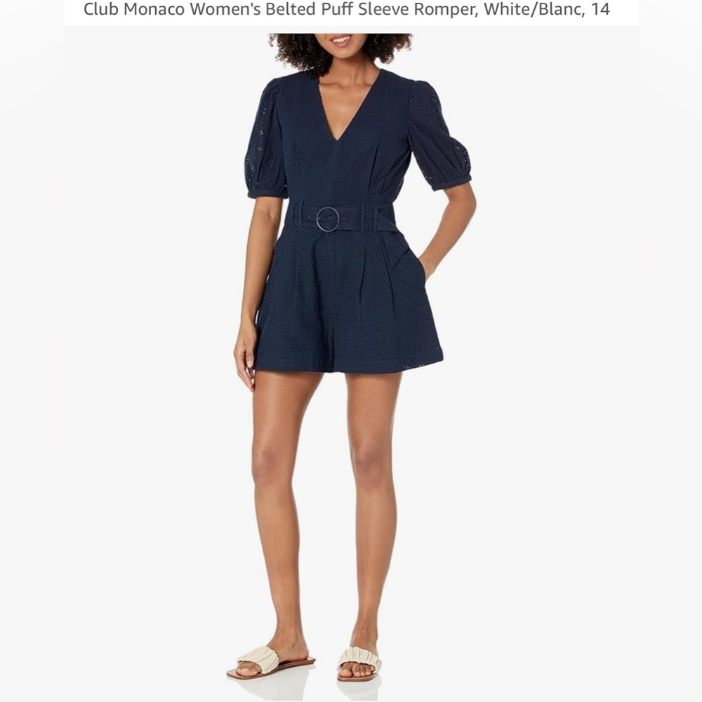 Club Monaco Women's Belted Puff Sleeve Romper